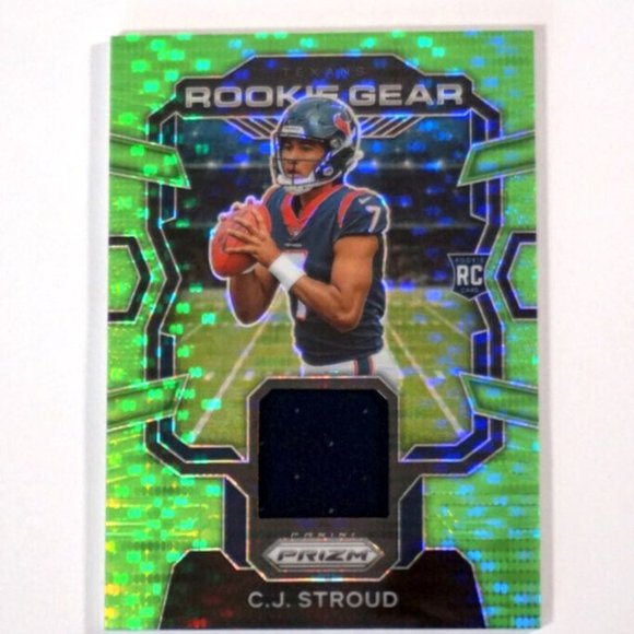 2023 Panini Prizm C.J. Stroud Rookie Gear Patch Neon Green Pulsar RC #RG-CJS - Picture 1 of 2